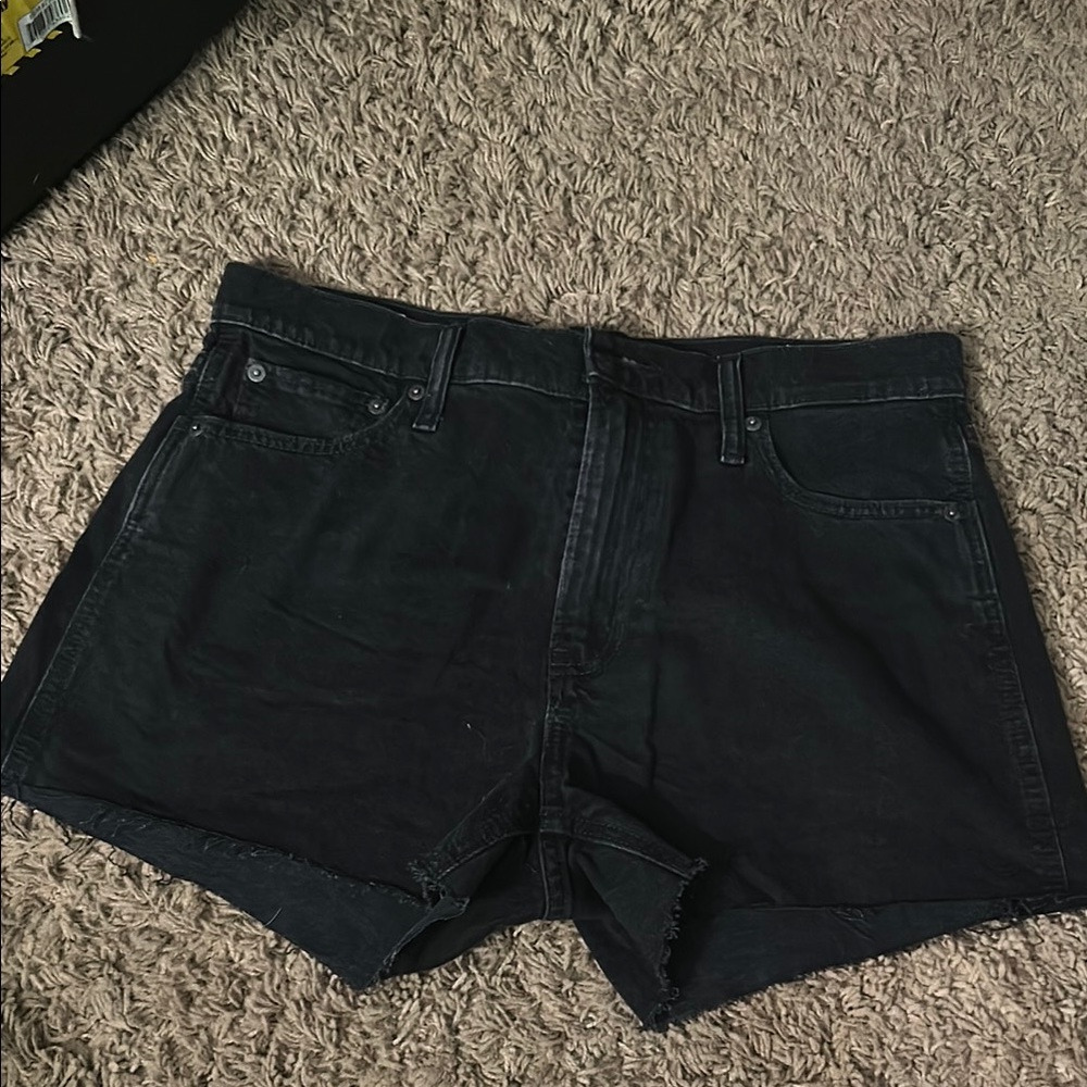 GAP Black Jean Shorts Distressed Cut-Off Style